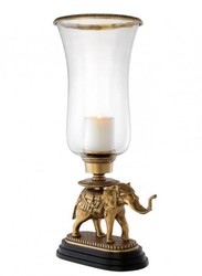 Casa Padrino Portacandele di lusso Elefante finitura ottone con base in granito, 30,5 x 24 x 64 cm
