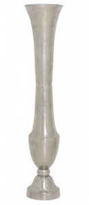 Casa Padrino Jarrón Decorativo de Diseño Plata - Calidad Lujo Masiva, Diámetro 18 x H. 100 cm