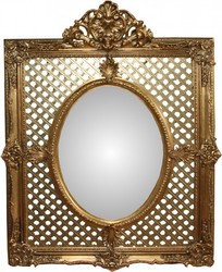 Casa Padrino Miroir Mural Baroque de Luxe Doré 101 x 141 cm - Chef-d'œuvre Artisanal Style Antique
