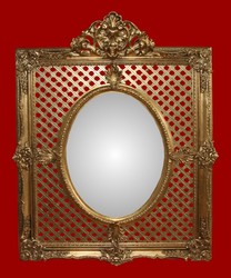 Casa Padrino Miroir Mural Baroque de Luxe Doré 101 x 141 cm - Chef-d'œuvre Artisanal Style Antique