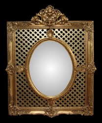 Casa Padrino Miroir Mural Baroque de Luxe Doré 101 x 141 cm - Chef-d'œuvre Artisanal Style Antique