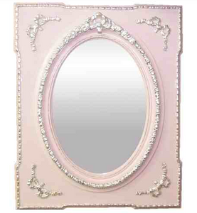 Casa Padrino Specchio Barocco da Parete in Rosa e Argento 80 x H. 110 cm
