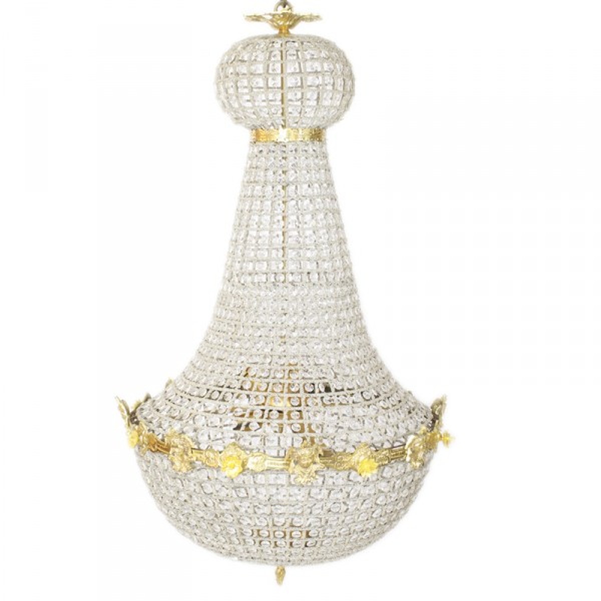 Casa Padrino Luxury Baroque ceiling hanging light 60 x H 110 cm - glass / gold Casa Padrino Luxury Baroque ceiling hanging light 60 x H 110 cm - glass / gold