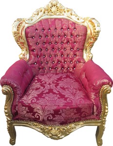 Casa Padrino Sillón Barroco King Patrón Bouquet Burdeos / Oro con Piedras Brillantes, 120 x 85 x 85 cm Casa Padrino Sillón Barroco King Patrón Bouquet Burdeos / Oro con Piedras Brillantes, 120 x 85 x 85 cm