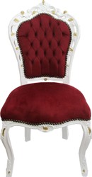 Casa Padrino Baroque dining chair Bordeaux / white with gold paint - antique style furniture Casa Padrino Baroque dining chair Bordeaux / white with gold paint - antique style furniture
