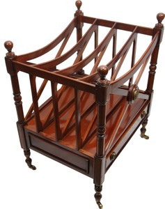 Casa Padrino Luxus Zeitungs- & Magazin-Trolley aus massivem Mahagoni Holz in Braun, 48 x 38 x H 62 cm