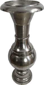 Casa Padrino Barock XXL Blumenvase aus Aluminium Raw Finished, Silber, Höhe 99 cm, Durchmesser 40 cm