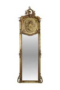 Casa Padrino Specchio da parete stile antico barocco oro 55 x H. 160 cm Casa Padrino Specchio da parete stile antico barocco oro 55 x H. 160 cm