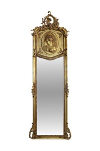 Casa Padrino Specchio da Parete Barocco Stile Antico - Oro, 55 x H. 160 cm - Struttura Massiccia Casa Padrino Specchio da Parete Barocco Stile Antico - Oro, 55 x H. 160 cm - Struttura Massiccia