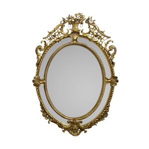 Casa Padrino Specchio Barocco di Lusso 85 x H. 115 cm - Specchio da Parete Decorato in Oro Casa Padrino Specchio Barocco di Lusso 85 x H. 115 cm - Specchio da Parete Decorato in Oro