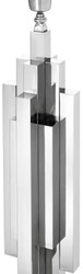 Casa Padrino Lampada da tavolo di lusso in acciaio inox nichelato e granito, argento e nero, 16 x H. 110 cm