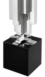 Casa Padrino Lampada da tavolo di lusso in acciaio inox nichelato e granito, argento e nero, 16 x H. 110 cm