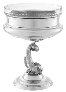 Casa Padrino Designer Bowl Delphine 22 x H. 29 cm - Luxury Hotel Accessories made of Nickel-plated Brass and Glass