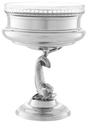 Casa Padrino Designer Bowl Delphine 22 x H. 29 cm - Luxury Hotel Accessories made of Nickel-plated Brass and Glass