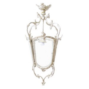 Casa Padrino Baroque Style Ceiling Pendant Light, Silver, Glass, 35 x 35 x H 70 cm, Lantern Casa Padrino Baroque Style Ceiling Pendant Light, Silver, Glass, 35 x 35 x H 70 cm, Lantern