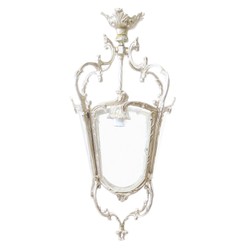Casa Padrino Lámpara Colgante Barroca Estilo Antiguo, Plata, Vidrio, 35 x 35 x H 70 cm, Linterna