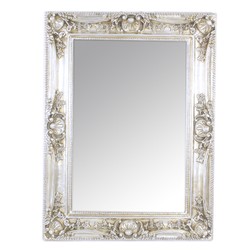 Casa Padrino Specchio da Parete Barocco Argento con Patina, Altezza 130 cm, Larghezza 96 cm - Specchio Sontuoso