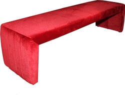 Luxus Sitzbank Bordeaux Rot Samtstoff von Casa Padrino Luxus Sitzbank Bordeaux Rot Samtstoff von Casa Padrino