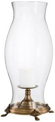 Casa Padrino Luxus Kerzenleuchter Durchmesser 29 x H. 53,5 cm - Hotel Kollektion, messing antik / klares Glas