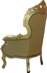 Casa Padrino Barock Wohnzimmer Set Versailles II Gold Muster / Antik Gold - 3er Sofa + 2 Sessel