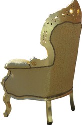 Casa Padrino Barock Wohnzimmer Set Versailles II Gold Muster / Antik Gold - 3er Sofa + 2 Sessel Casa Padrino Barock Wohnzimmer Set Versailles II Gold Muster / Antik Gold - 3er Sofa + 2 Sessel