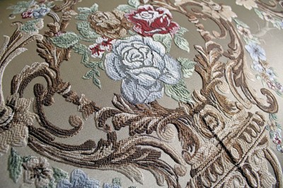 Casa Padrino Barock Sofa im italienischen Stil, Creme mit Goldmuster und Goldrahmen, 138 x 68 x 111 cm
