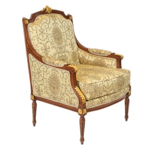 Casa Padrino Barock Lounge Thron Sessel Empire im Gold Muster / Mahagoni Braun / Gold - 100 x 70 x 70 cm Casa Padrino Barock Lounge Thron Sessel Empire im Gold Muster / Mahagoni Braun / Gold - 100 x 70 x 70 cm