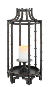 Casa Padrino Candeliere di lusso nero e bronzo, diametro 30,5 x H. 60,5 cm - Edizione limitata