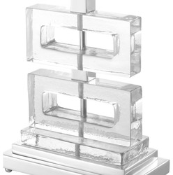 Casa Padrino Luxury Table Lamp 45 x H. 70 cm - Designer Table Lamp in Khaki, Silver and Clear Glass