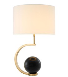 Casa Padrino Lampe de table design de luxe en noir or et blanc, 48 x H. 80 cm - Édition limitée