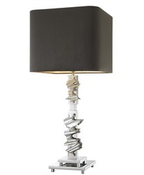 Casa Padrino Lámpara de mesa de lujo 35 x H. 82 cm - Lámpara de diseño plata y gris