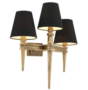Casa Padrino progettista ottone lampada da parete 3 46 x 23,5 x H 50 cm - lampada da parete di lusso