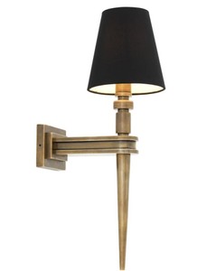 Casa Padrino Designer Messing Wandleuchte 15 x 23,5 x H. 50 cm - Luxus Wandlampe