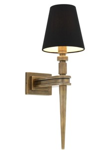 Casa Padrino lampada da parete di design in ottone 15 x 23,5 x H. 50 cm - lampada da parete di lusso