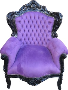 Casa Padrino Sillón Barroco King Estilo Antiguo Púrpura / Negro, Altura 120 cm, Ancho 85 cm, Profundidad 85 cm Casa Padrino Sillón Barroco King Estilo Antiguo Púrpura / Negro, Altura 120 cm, Ancho 85 cm, Profundidad 85 cm