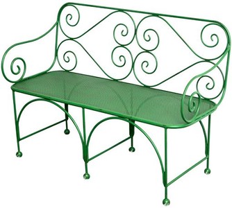 Casa Padrino Gartenbank Art Deco Design, perforierte Sitzfläche, Grün, 1,2m x 0,48m x 0,9m