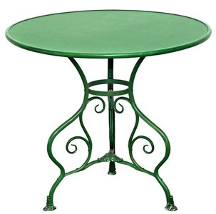 Jugendstil Gartentisch Grün Rund Schmiedeeisen Green Garden Table Baroque Art Noveau