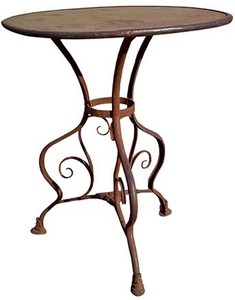 Casa Padrino Gartentisch aus Schmiedeeisen im Rost-Look - Rund, Durchmesser 60 x H. 70 cm