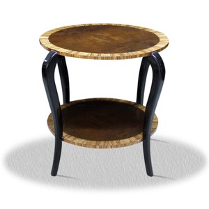 Casa Padrino Designer Beistelltisch 65 x 65 x H. 75 cm - Antik Stil Tisch aus Massivholz in Hellbraun, Dunkelbraun und Hochglanzschwarz