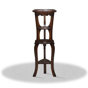 Casa Padrino Barock Beistelltisch, edler Säulentisch aus Massivholz, dunkelbraun, 35 x 35 x H. 110 cm