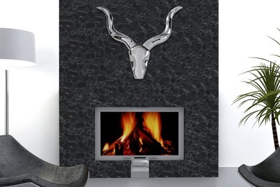 Casa Padrino Designer Wandgeweih im Geweih Style Shine aus poliertem Aluminium Silber 50 x 53 x 6 cm