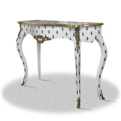 Casa Padrino Barock Console Lilie Weiß Gold Baroque Console Chest Sideboard Furniture White Interior Möbel Einrichtung
