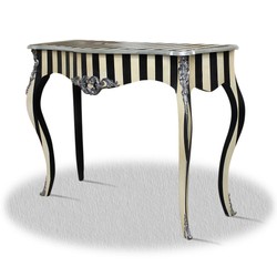 Casa Padrino Baroque Console Table in Antique Style Black White Silver 100 x 40 x H. 85 cm