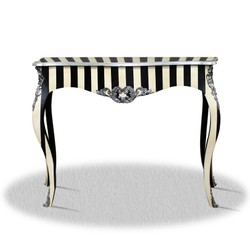 Casa Padrino Baroque Console Table in Antique Style Black White Silver 100 x 40 x H. 85 cm