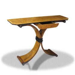 Casa Padrino Mesa auxiliar con cajón en marrón y negro, 100 x 35 x H. 85 cm - Mesa consola de lujo
