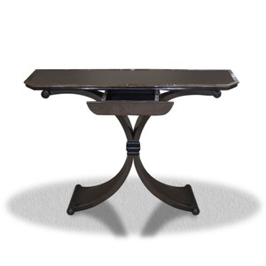Casa Padrino Beistelltisch mit Schublade Schwarz 100 x 35 x H. 85 cm - Luxus Konsole im modernen Design