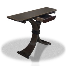 Casa Padrino Tavolino con cassetto Nero 100 x 35 x H. 85 cm - Tavolo consolle di lusso