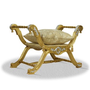 Casa Padrino Barock Sitzhocker Gold Silber - Luxus Kreuzhocker Casa Padrino Barock Sitzhocker Gold Silber - Luxus Kreuzhocker