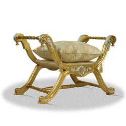 Casa Padrino baroque Tabouret Or argent - tabouret de croisière de luxe