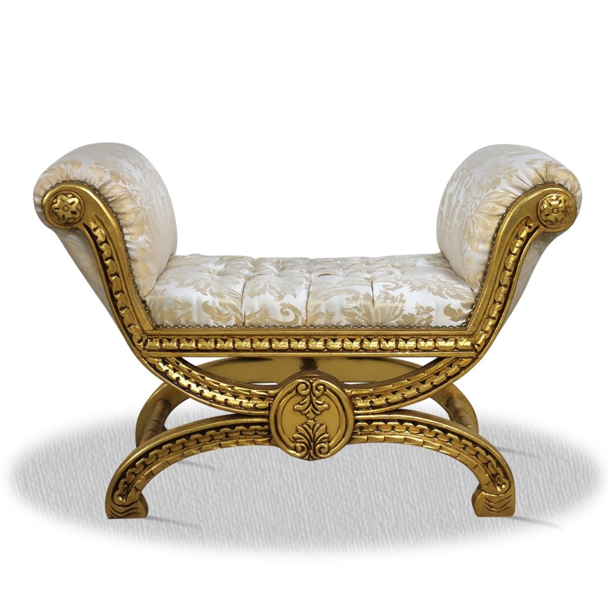 Casa Padrino estilo antiguo heces patrón oro blanco - Barroco heces Casa Padrino estilo antiguo heces patrón oro blanco - Barroco heces